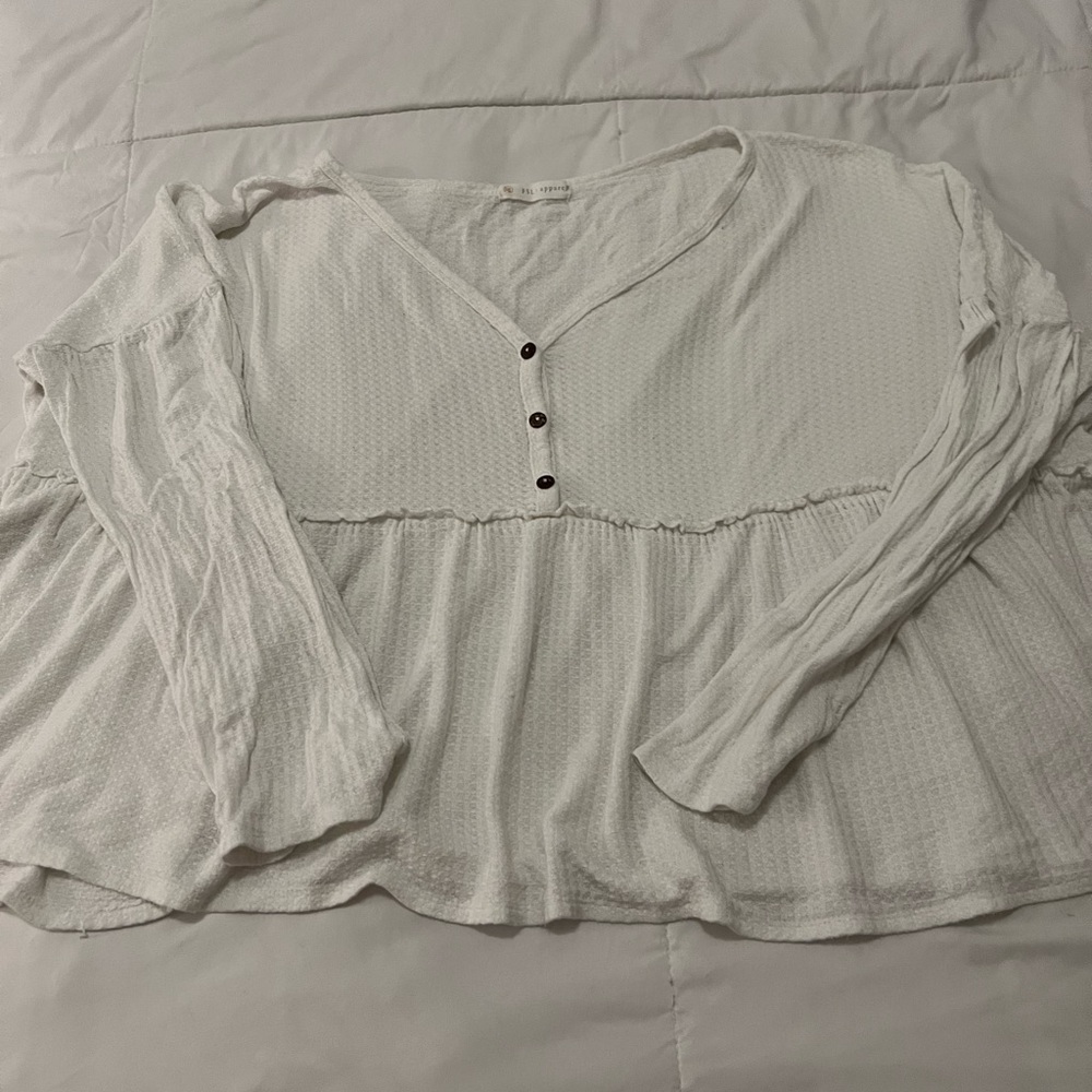 Elegant White V-Neck Women's Top